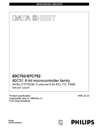 Datasheet 87C752 manufacturer Philips